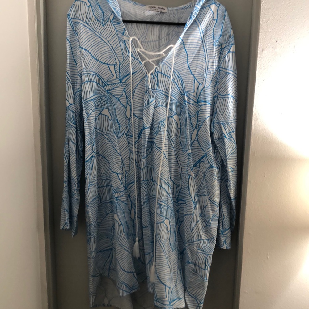 Blue and white, Charlie Holiday, XXL, swimming cover